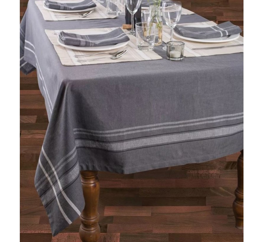 Gray French Chambray 60 x 104 Table Cloth