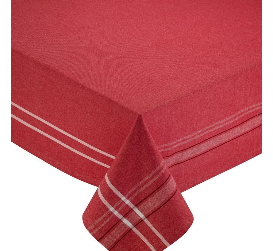 Red French Chambray Table Cloth 60" x 104"