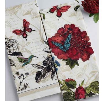 DII Botanical Flower Towel 2 pc Set