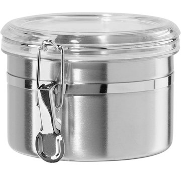 Oggi Clamp Canister, Stainless Steel W/Clear Acrylic Lid - 26oz