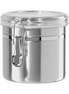 Oggi Clamp Canister, Stainless Steel W/Clear Acrylic Lid - 36 oz