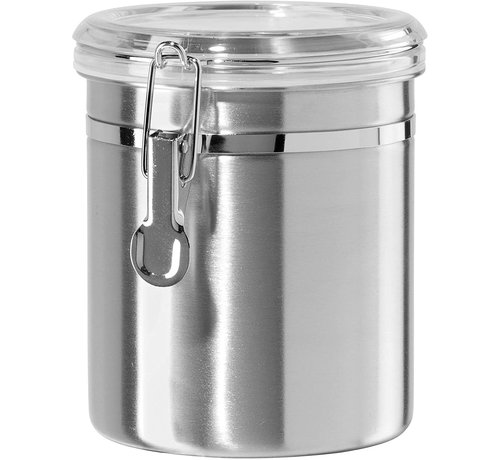 Oggi Clamp Canister, Stainless Steel W/Clear Acrylic Lid - 47oz