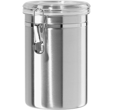 Oggi Clamp Canister, Stainless Steel W/Clear Acrylic Lid - 62OZ