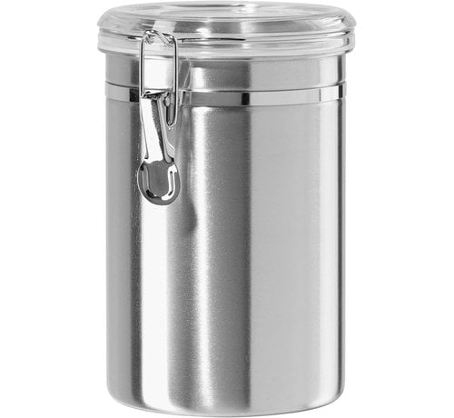 Oggi Clamp Jumbo Canister, Stainless Steel W/Clear Acrylic Lid
