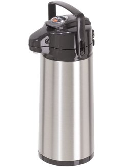 Air pot Coffee Dispenser w Pump Insulated Stainless Steel Coffee Carafe 85  OZ