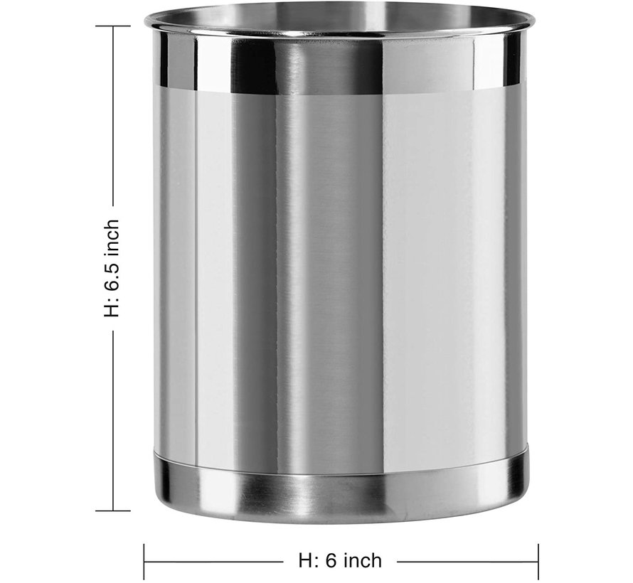 Utensil Holder, Stainless Steel 6.5" High