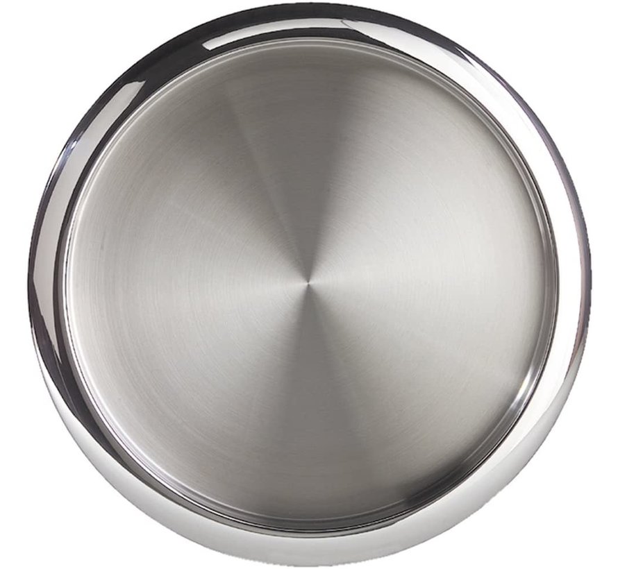 Round Bar Tray, Stainless Steel 14"