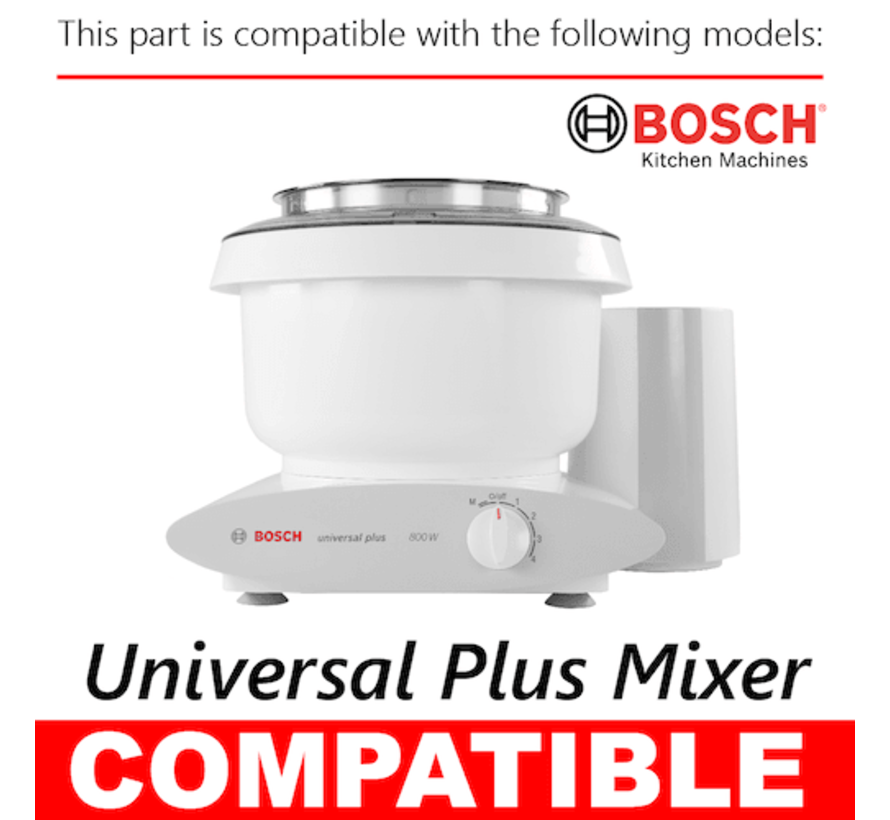 .com: Nutrimill Artiste Stainless Dough Hook-Fits Bosch Universal  Plus : Everything Else