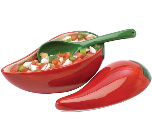 Salsa Bowl Set Red, White, and Green
