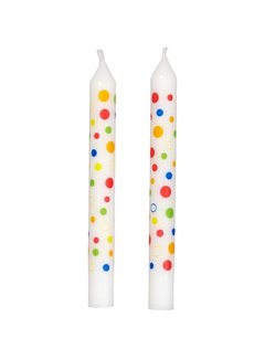 Wilton Candles Multi W/White Polka Dots 12ct