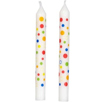 Wilton Candles Multi W/White Polka Dots 12ct