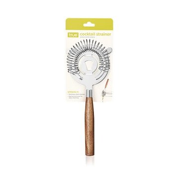 True Brands Cocktail Strainer With Acacia Handle