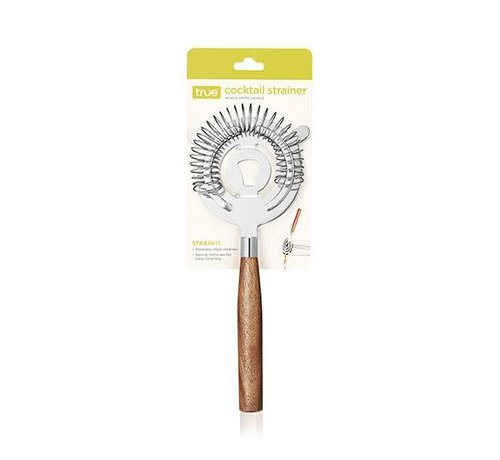 True Brands Cocktail Strainer With Acacia Handle