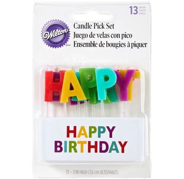 Wilton Candle Pick Set - Happy Birthday 13 Count