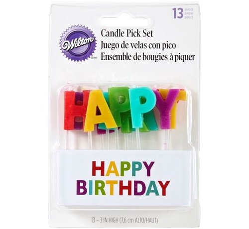 Wilton Candle Pick Set - Happy Birthday 13 Count