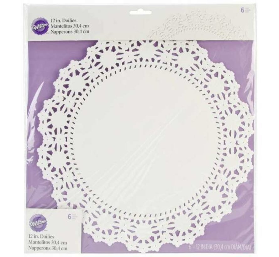 12 inch Doilies - White