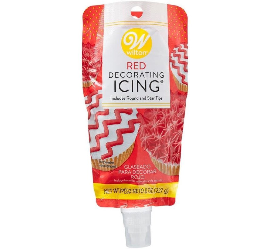 Red Icing Pouch W/Tips