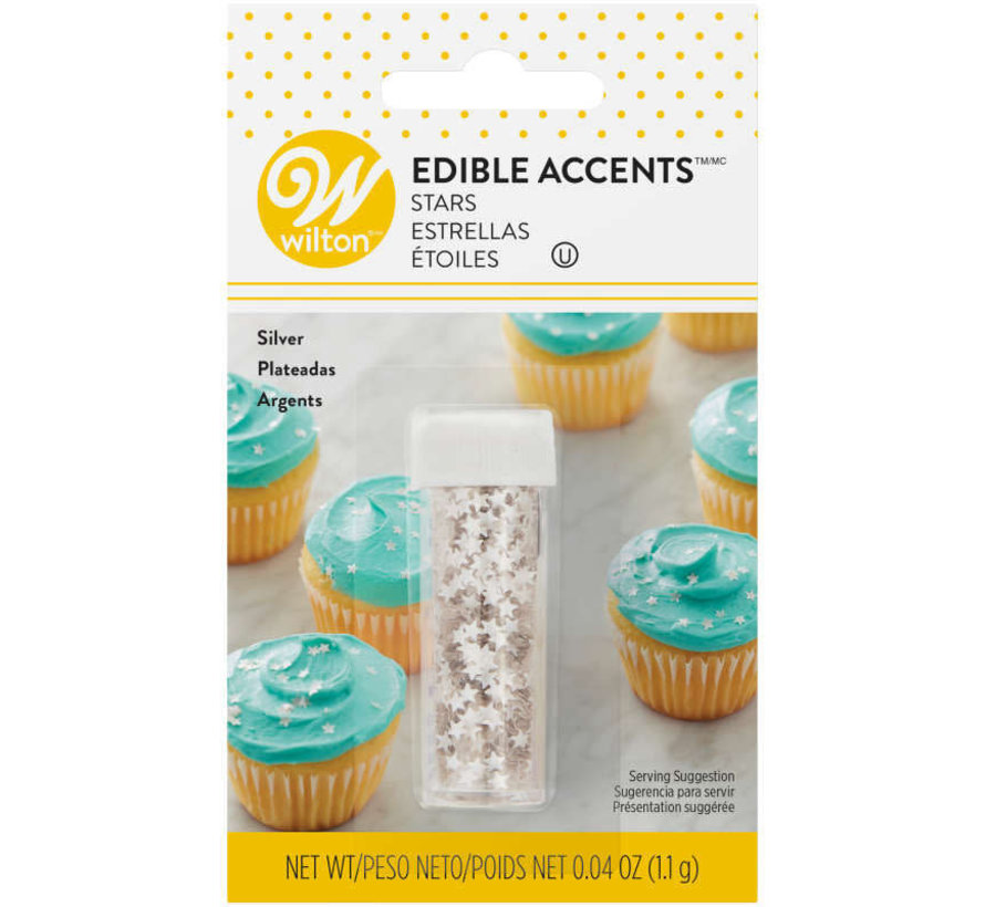 Silver Stars - Edible Accents