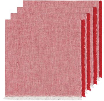 Now Designs Heirloom Chambray 4pc Napkins - Chili