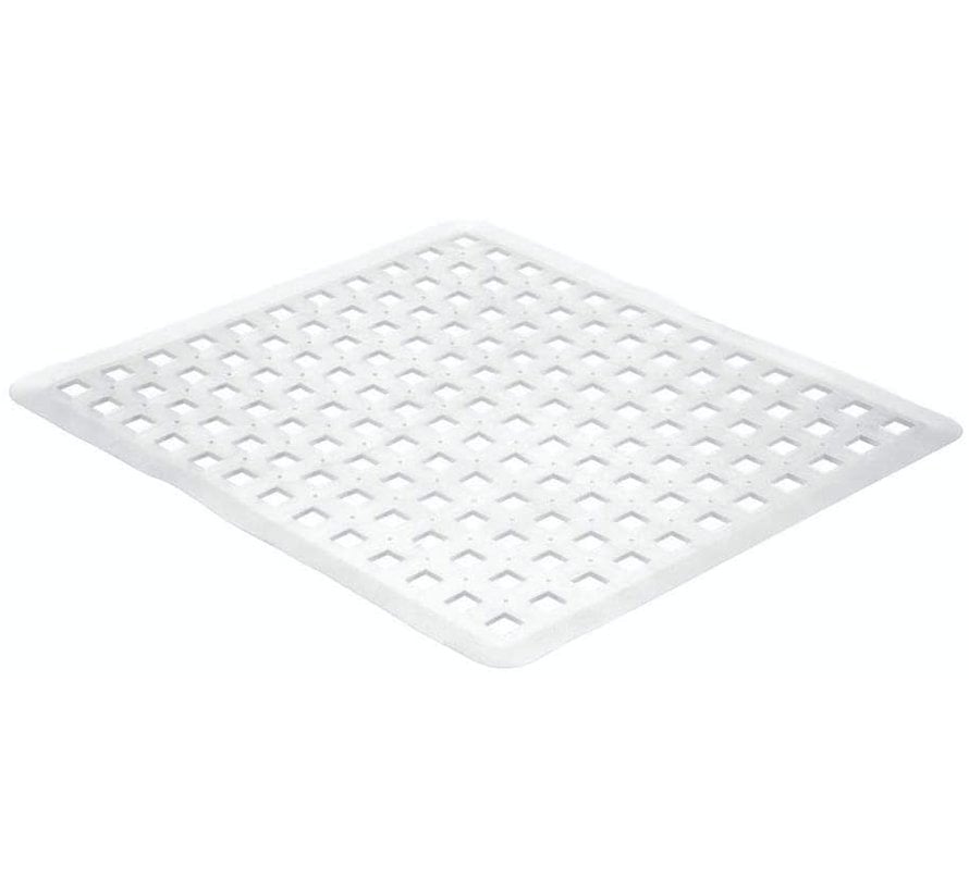 iDesign Euro Kitchen Sink Mat, White PVC, 11 x 12.5 In