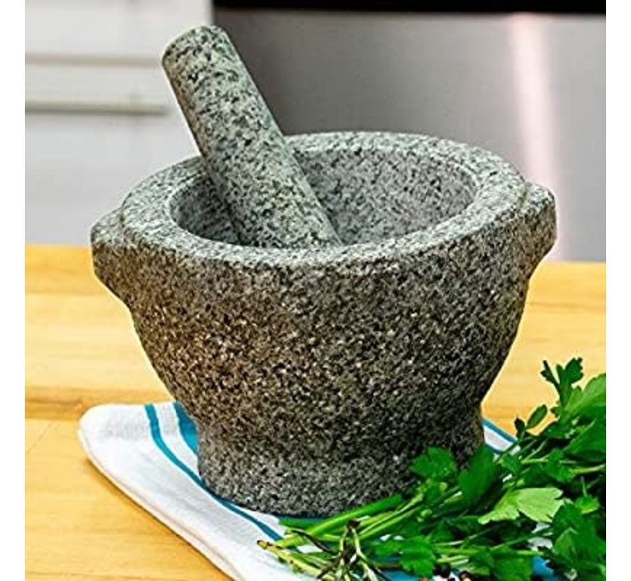 Cilio by Frieling, Goliath Natural Granite Mortar and Pestle Set, 5in Tall,  Gray