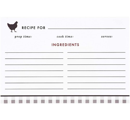 C.R. Gibson Home Cooked Recipe Cards 4x6