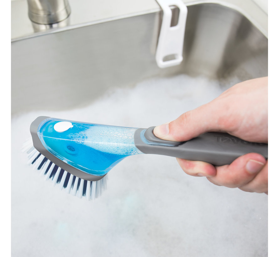 Soap Dispensing Dish Brush & In-Sink Holder