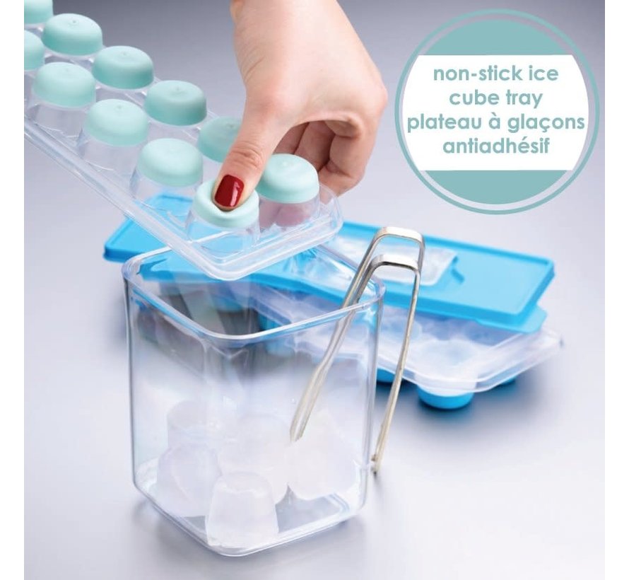 Port-Style Non-Stick Ice Cube Tray W/Lid - Round
