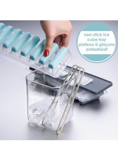 Tovolo King Cube Ice Tray (Charcoal) - Reusable & Large Silicone