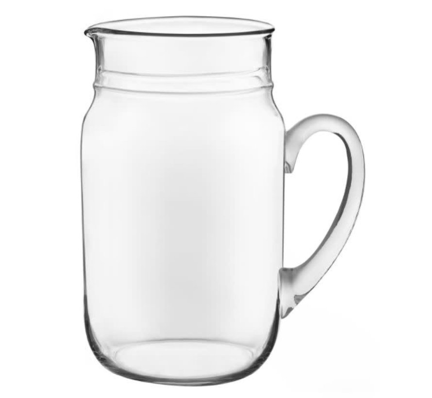 Drinking Jar Pitcher - Clear Glass