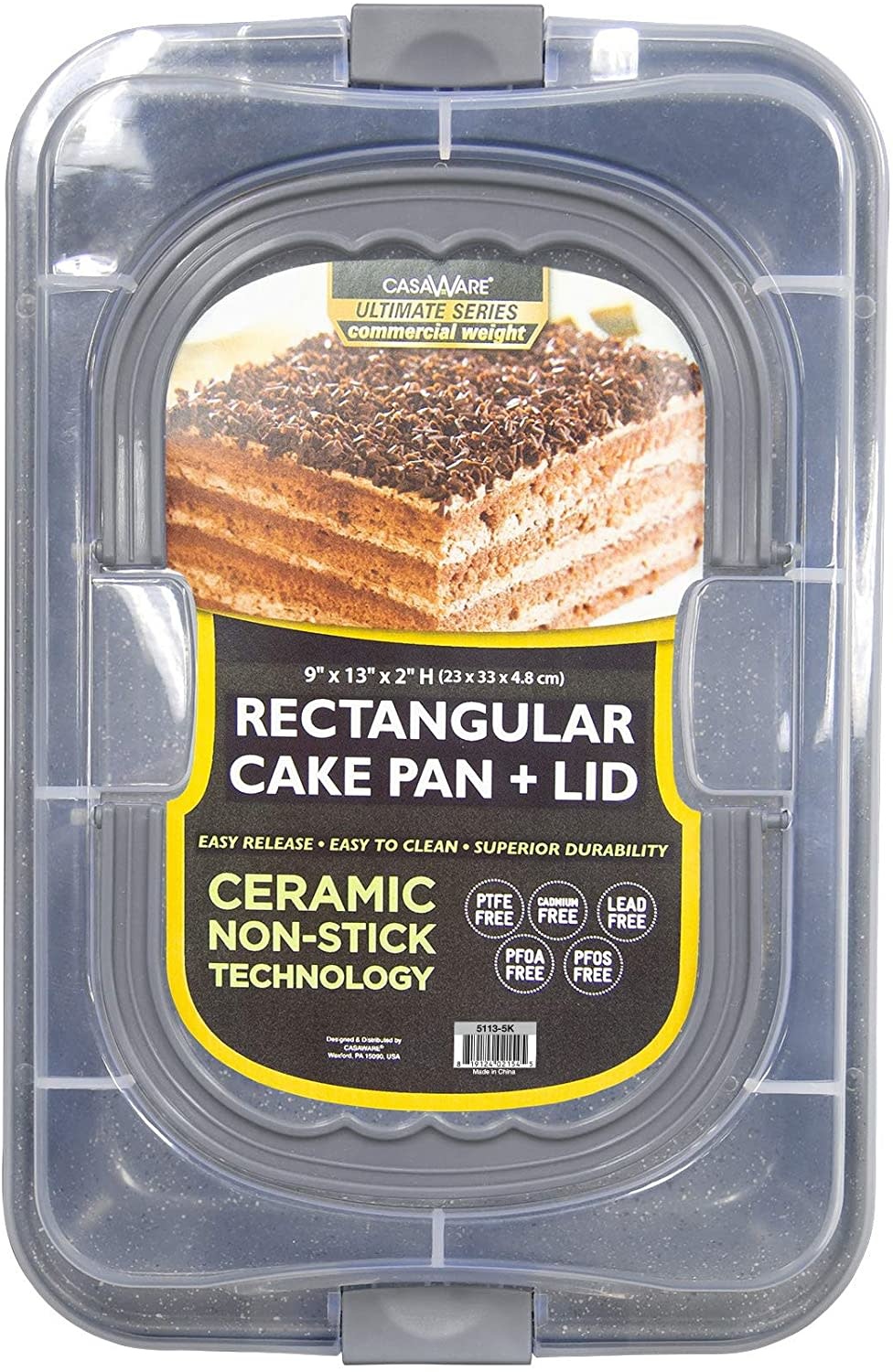 USA Pan Rectangular 9 x 13 Inch Cake Pan with Lid