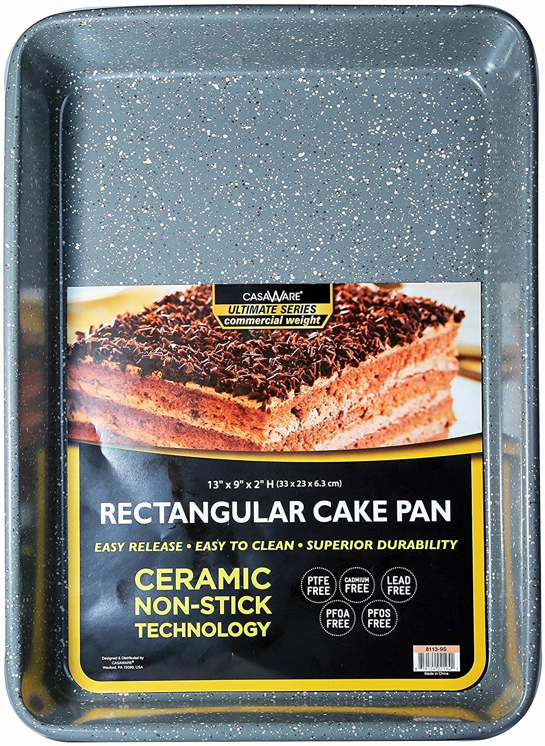 CasaWare Silver Rectangular Cake Pan 9 x 13 - Spoons N Spice