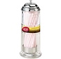 Glass Straw Dispenser with Chrome Plated Top
