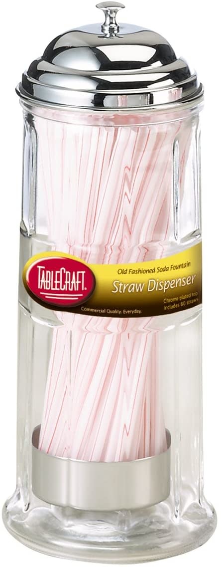 Glass Straw Holder w/ 60 Straws