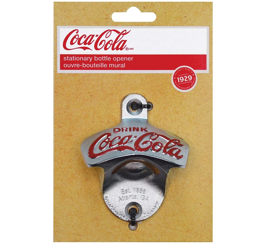 Coca-Cola Wall Mount Bottle Opener, Cast Metal