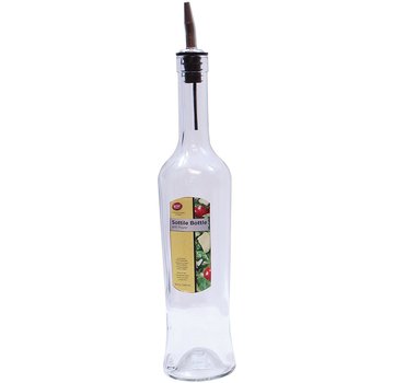 TableCraft 17 oz Glass Sottile Bottle w/ Pourer, Clear