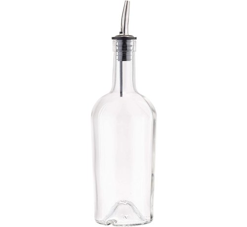 TableCraft 17.5 oz Glass Bottle w/ Pourer, Clear
