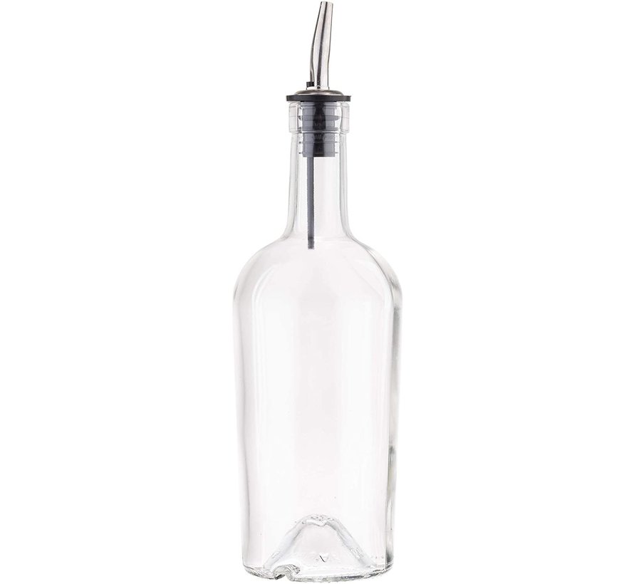 17.5 oz Glass Bottle w/ Pourer, Clear