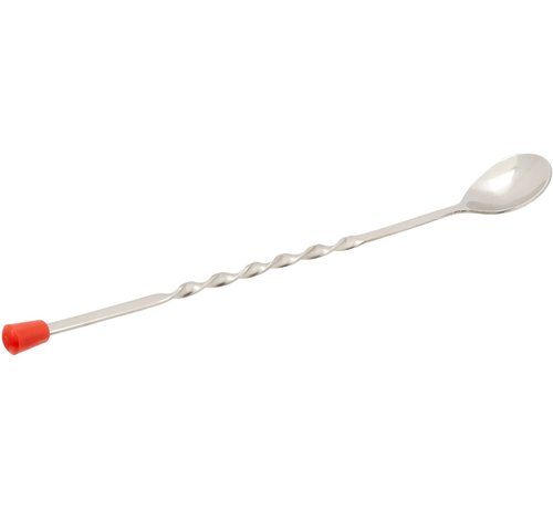 TableCraft Bar Spoon, Red Knob, Stainless Steel, 11"