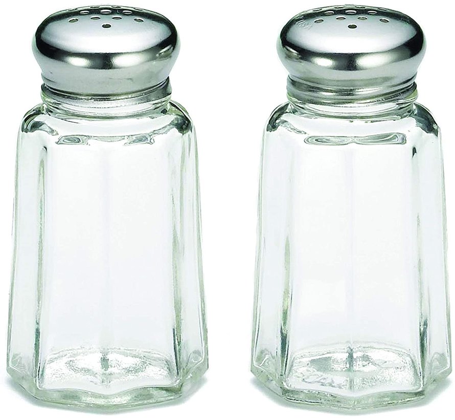 1 oz Paneled S&P Shakers w Stainless Steel Tops