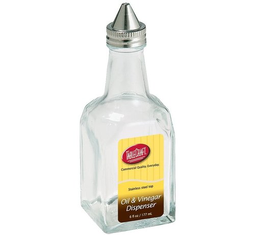 TableCraft Oil/Vinegar Dispenser w/ S/S Top - 6oz / 177ml