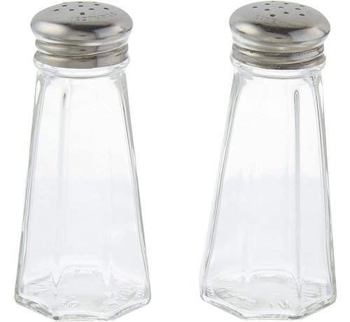 TableCraft 3oz Paneled Salt & Pepper Shakers w/ Stainless Tops
