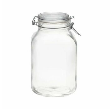 Bormioli Rocco Glass Storage Jar w/ Locking Lid, 101.5 OZ (3 Liter)