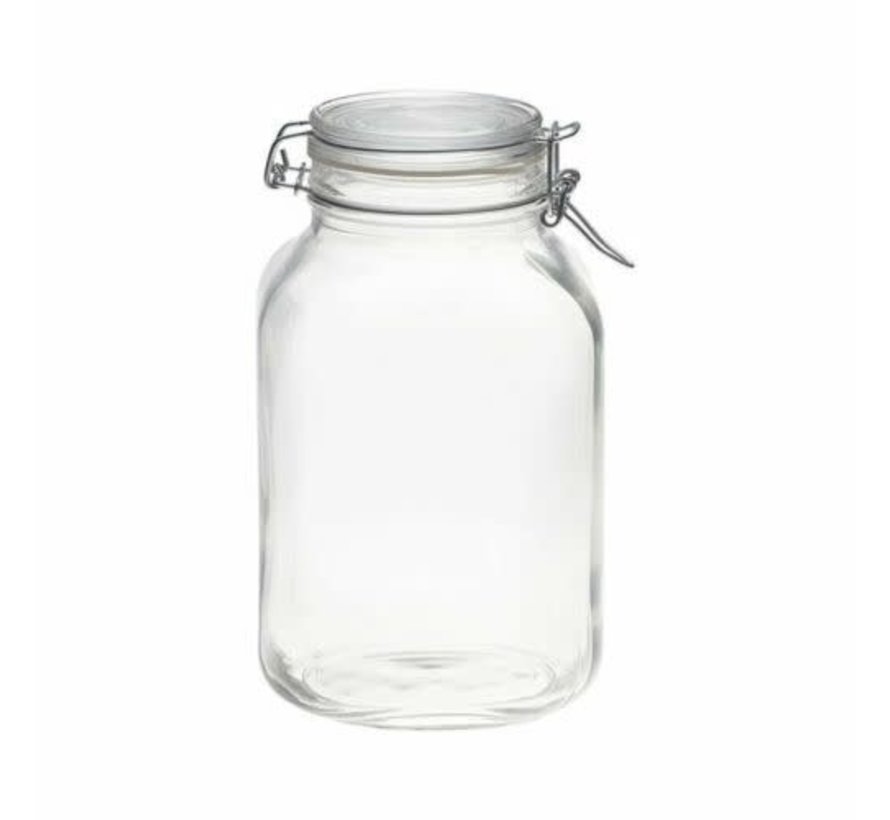 Glass Storage Jar w/ Locking Lid, 101.5 OZ (3 Liter)