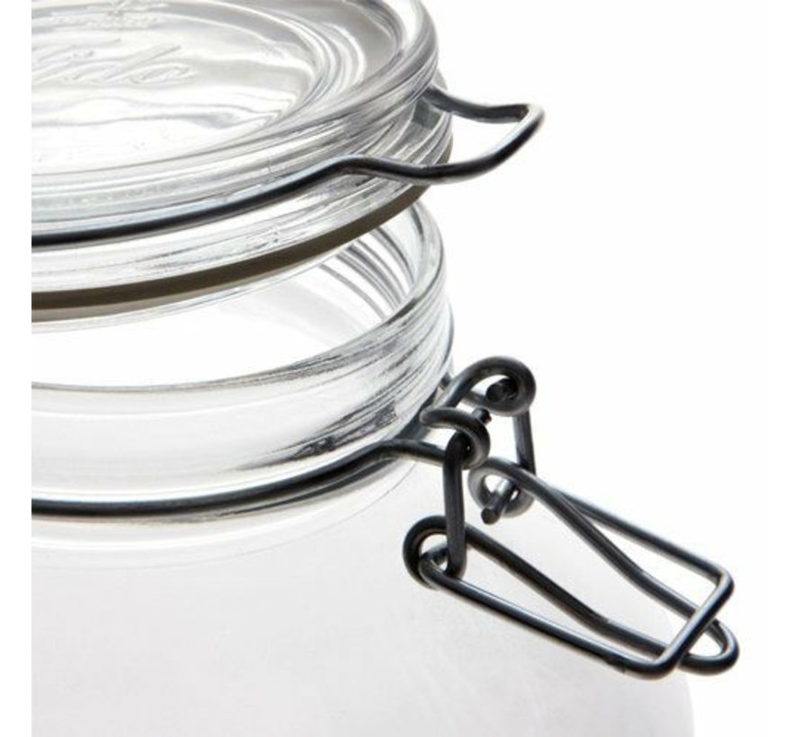 Bormioli Glass Storage Jar w/ Locking Lid, 169 OZ - Spoons N Spice
