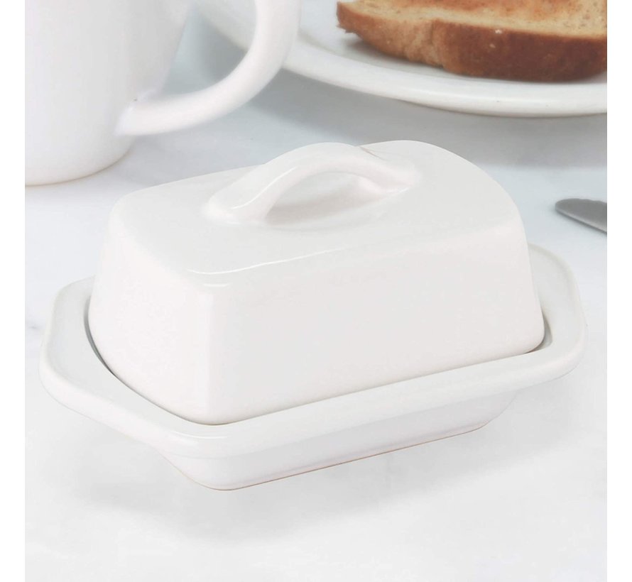 Mini Butter Dish, White