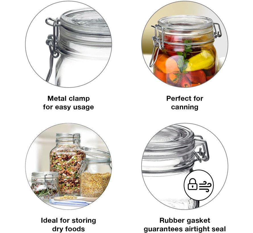 Glass Storage Jar w/ Locking Lid, 50.75 OZ (1.5 Liter)