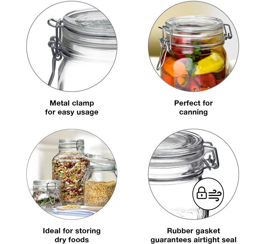 Glass Storage Jar w/ Locking Lid, 25 1/4 OZ