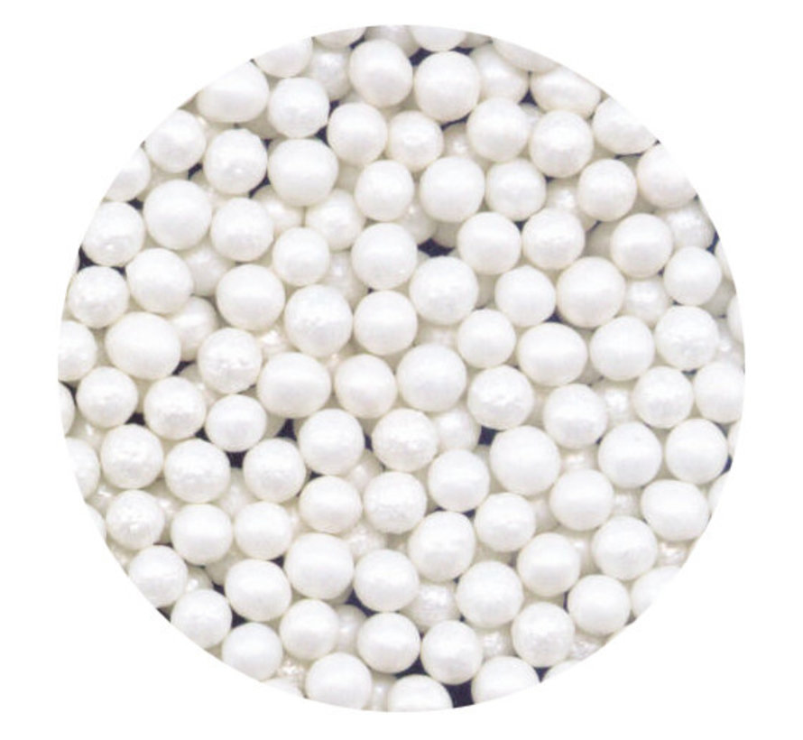 Sugar Pearl Beads White, 3.6 Oz.