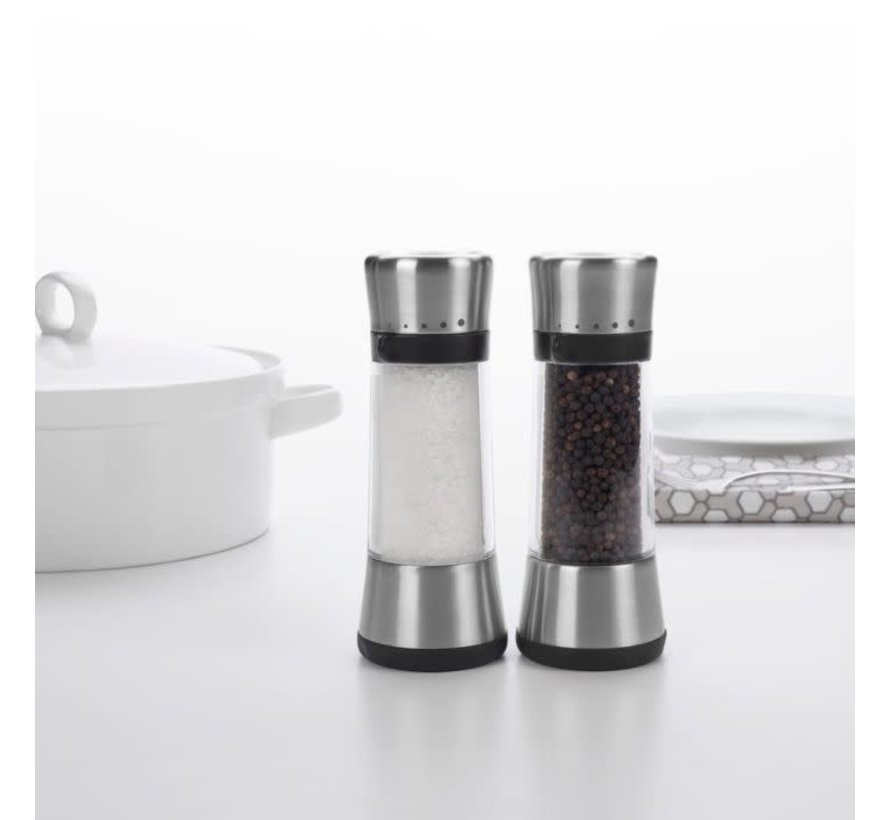 OXO Good Grips Salt and Pepper Grinder Set - Silver/Black, 2 pk - Fry's  Food Stores